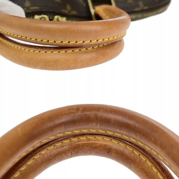 LOUIS VUITTON LV Logo Alma Hand Bag Monogram Leather Brown France M51130 35HB980 - Picture 3 of 16